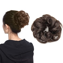 Hair Pieces, Real Hair Scrunchie For Hair Bun, 100% Remy Hair, Straight, For Updo Hairstyles, 30 g.