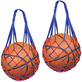 Pack of 2 Ball Net Bags Football Ball Bag Small Ball Mesh Bag Ball Carry Net Football Mesh Bag Basketball Nylon Ball Net Portable for 1 Ball Sports Football Basketball Beach Volleyball Handball
