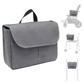 Multi Pocket Wheelchair Bag，Side Walker Bag with Water Cup Holder，Wheelchair Bags to Hang on Side，Securely Bound Walker Basket，Large Capacity Wheelchair Side Bag，Waterproof Walker Bag
