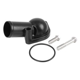 X AUTOHAUX Black Car Water Neck Thermostat Housing 15 Degree for SBC BBC for Chevy 265 283 305 327 350 383 396 400 427 454 472 502