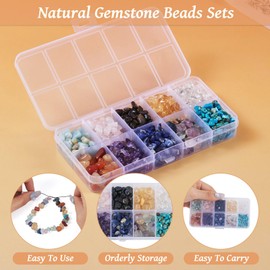 FASHEWELRY 130g Natural Gemstone Beads, Irregular Stone Beads, Crystal Beads, Loose Spacer Beads for Crafts Bracelet Necklace Jewelry Making