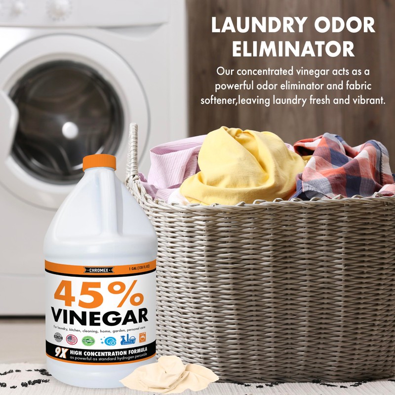 Chromex 45% Ultra Concentrated Vinegar - Dilutes to 9 Gallons