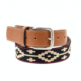 GauchoLife Handmade Woven Polo Belt - Guarda Pampas Design, Crafted from Full Grain Leather (Black, 42)