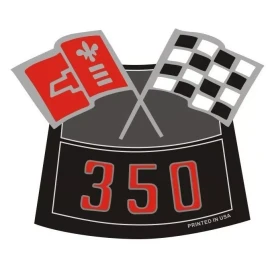 NYRM 350 CHROME AIR CLEANER DECAL CHEVY TRUCK CAMARO CHEVELLE NOVA 350 Flag Decal