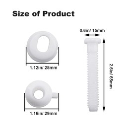 Toilet Seat Hinge Bolt Screw, 4 PCS Universal Plastic Downlock Nuts Toilet Seat Hinge Bolts Replacement Parts for Fixing Top Mount Toilet Seat Hinges