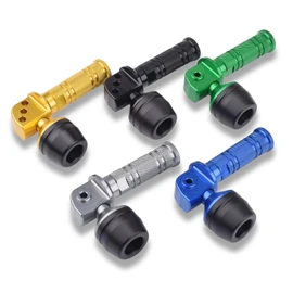 LEDISHUN Tandem Step Slider for Kawasaki ZX-25R/SE ZX-4R/SE ZX-4RR Ninja 250 Ninja 400 Z250 Z400 Aluminum Left and Right Set (Green)