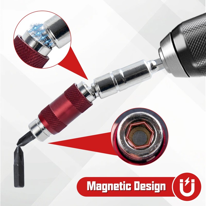LEONTOOL Extension Bit, Universal Joint, Magnetic Absorption, Universal Bit Adapter,