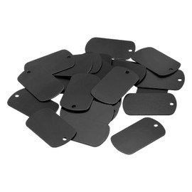 MECCANIXITY Metal Blank Tags Stamping, 30x50mm DIY Engraving Aluminum ID Tags Black for Craft, Pendant Decoration, Pack of 50
