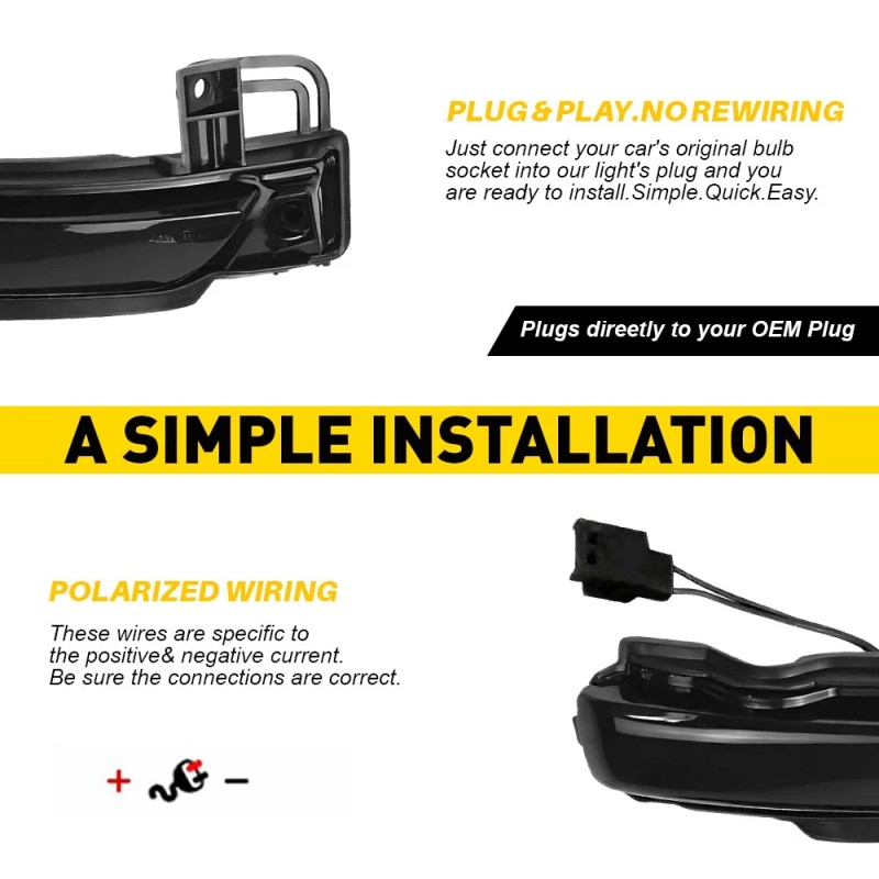 For Dodge Durango WD 2011-2023 Mirror LED Turn Signal Light