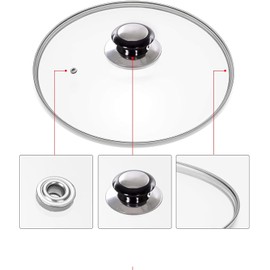 Sleek Style® Tempered Glass Saucepan Lid Saucepans and Frying Pans Lid Knobs with Screws 18 to 28 CM (18 CM)