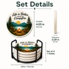 Outdoor Coasters for Drinks, Ceramic Coaster Set of 4 with