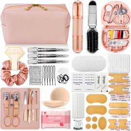 Kit de emergencia de boda para mujer, 39 artículos esenciales para novias, equipo, novia, todo en uno, kit de viaje, cuidado personal, conjunto de viaje para mujer, Rosa, Blush Bliss Pink