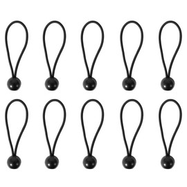 Bungee Rope with Balls, Elastic Black Strapping Cord for Outdoor Camping, Tents, Flags