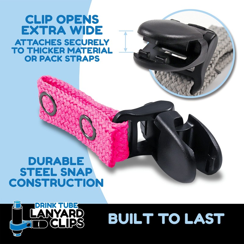 Hydration Pack Drink Tube Lanyard Clip (Fluorescent Yellow)