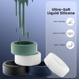 BandRain Cover for Oura Ring Gen 4 & 3/ULTRAHUMAN Ring AIR, Anti-Scratch Slim Liquid Silicone Smart Rings Protector Oura Ring Case Accessories for Women Men Working Out Gym - 10 Pack