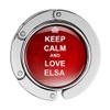 Taschenhalter Keep Calm Personalisiert mit Namen ELSA printplanet Chrom
