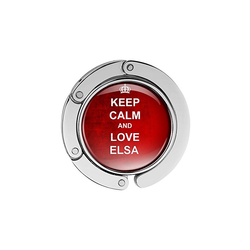 Taschenhalter Keep Calm Personalisiert mit Namen ELSA printplanet Chrom