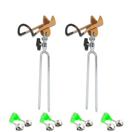 2PCS Fishing Rod Holder 360° Adjustable Fishing Stand Stainless Steel Sea Fishing Tripod for Riverbank Fishing, Sea Fishing, Reservoir Fishing