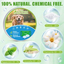 Natural Flea and Tick Prevention Dog Tag – Waterproof Collar Pendant with 2 Extra Refills, Green, Safe for All Breeds