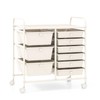 SILKYDRY 9 Drawer Rolling Storage Cart, Craft Art Drawer Organizer