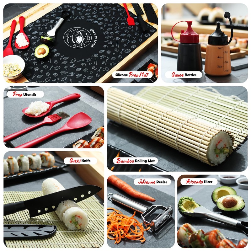 CraftZee Sushi Making Kit - Complete Sushi Maker Kit with