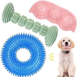 3 Pack Dog Chew Squeak Toys 2-8 Months Puppy Teething Toys Suitable for Small and Medium Dogs Soft and Durable Dog Chew Toys Clean Teeth and Protect Oral Health