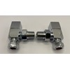 Greened House TEES Chrome Square Towel Rail/Radiator Valve Set 1/2"