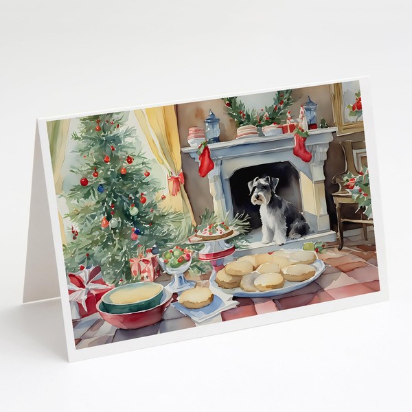 Caroline's Treasures DAC3879GCA7P Schnauzer Christmas Cookies Greeting Cards Pack of