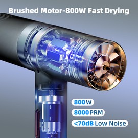 Journeyside Haartrockner 800 W, Haartrockner Tragbarer Reise-Haartrockner Ionen, Schnelltrocknend, 3 Temperaturstufen, Secado Rápido, Fön mit Föhndüsen für Home-Styling, Friseursalons