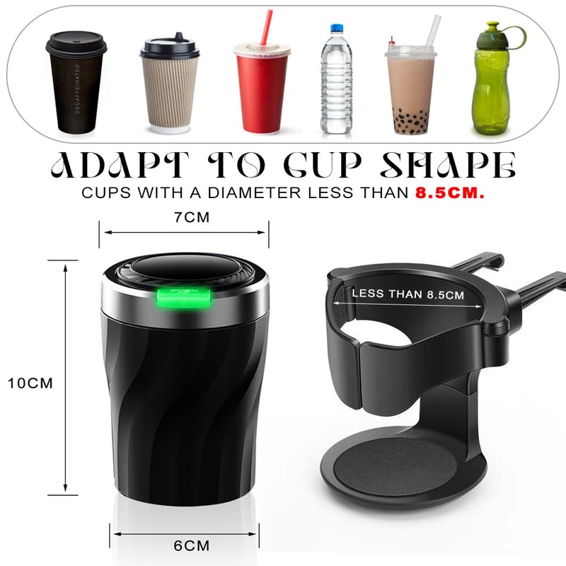 Car Ashtray, Geoyien Ashtray, Car Ashtray with Lid Smell Proof,