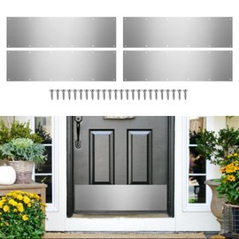 Docik 5052 Aluminum Door Kick Plate, 8 x 34 Inch, 17 Ga Thickness, Silver, 4 Pack