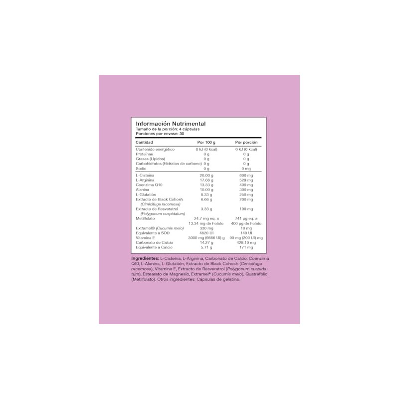 Her Suplemento Alimenticio Base Antioxidantes Aminoacidos Vitaminas 120 Caps