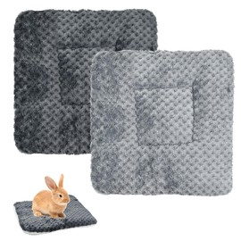 Ziyonix Pack of 2 Rabbit Bed Small Animal Bed Mat Small Animal Plush Bed Pet Mat Fluffy Puppy Blanket Warm Guinea Pig Blanket Mat for Rabbits Kittens Chinchilla Hamsters 30 x 30 cm