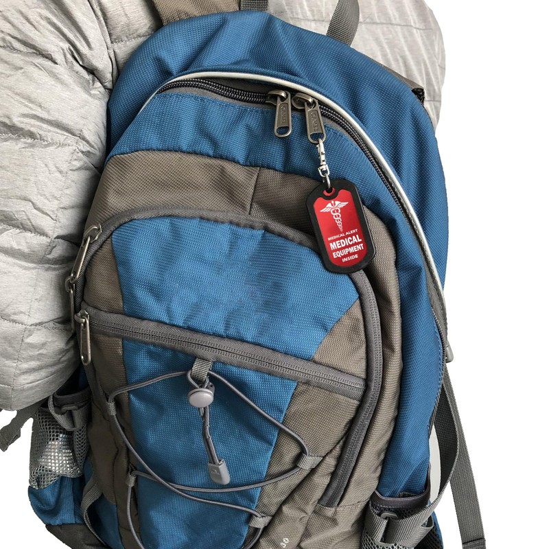 mnmoom Medical Equipment Luggage Tag Medical Alert Zipper Pull Bag