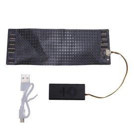 Flexible LED Display with APP Control, HD Full Color Programmable LED Screen with 12x32 Resolution, Water Proof Wearable RGB Sign for Bag Hat Glasses Accessories (158.5x58mm)