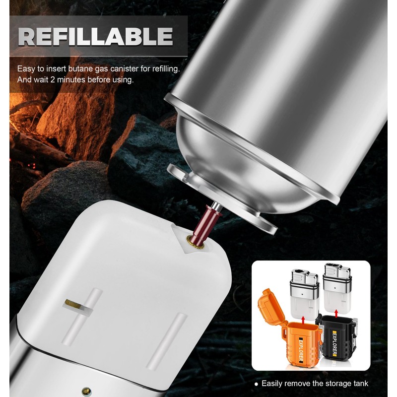 Lafagiet 2 Pack of Torch Lighter, Single & Dual Jet