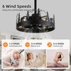 Rustic Ceiling Fans with Lights and Remote, Black Caged Ceiling