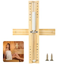 Cosyoo Sauna Hourglass Sand Timer,15 Minute Sand Timer Wooden Sand Clock Hour Glass Timers with Sand Sauna Accessories,Wall Mountable Rotating Heat Resistant Hourglass for Sauna & SPA,Family,Hotel