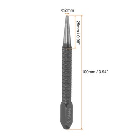 HARFINGTON Center Punch 2mm Carbon Steel Non-Slip Nail Setter Punch Tapered Alignment Center Hole Pin Tool for Plastic Metal Wood Scribe Marking
