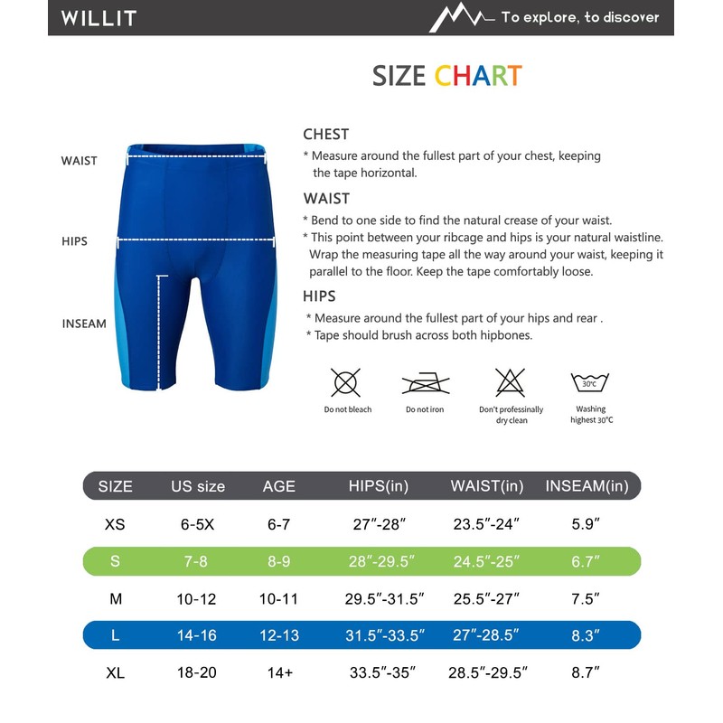 Willit Traje de baño Deportivo de Secado rápido para niños