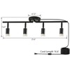Dimmable 4 Light Black Plug in Track Light White Plug