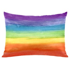 Satin Pillowcase for Hair and Skin Abstract Art Colorful Stripe Rainbow Silk Pillow Cases Soft and Cozy Cooling Slip Pillow Cover with Envelope Closure Standard Size 20x30 Inches