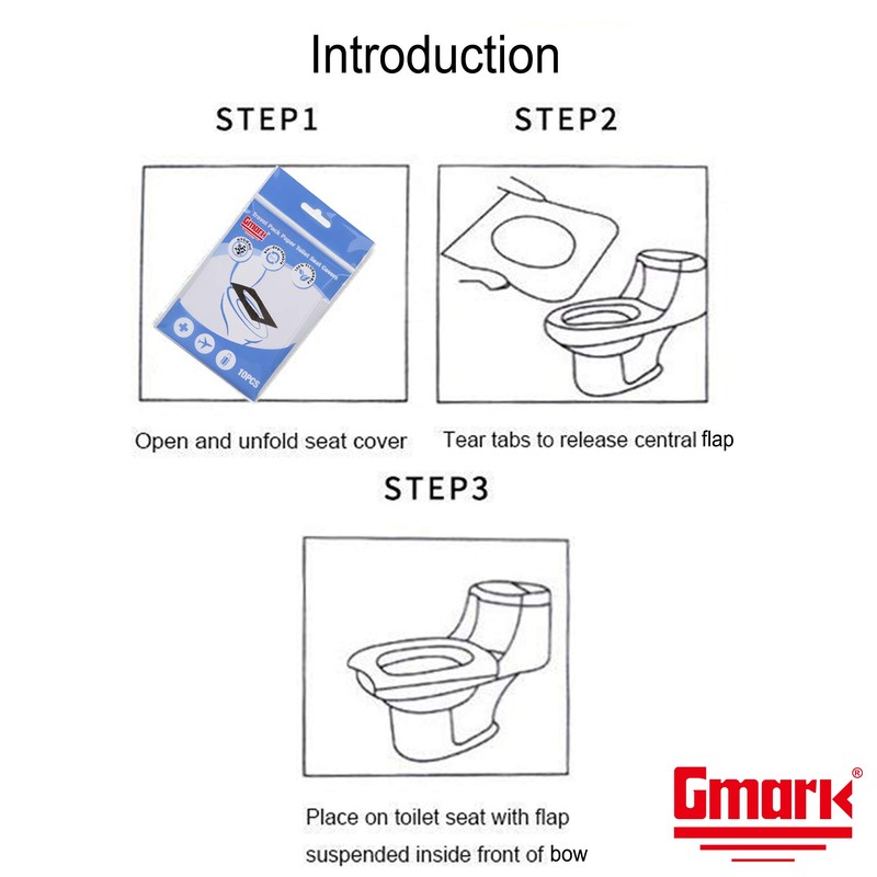 Gmark Portable Paper Toilet Seat Covers Travel Packs (100 PCS)