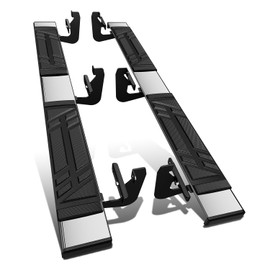 DNA MOTORING 6.5 Inches Running Boards Compatible with 2015-2024 Ford F150 2017-2024 F250 SD F350 SD, Extended Cab, Stainless Steel Side Steps Nerf Rails Bars, STEPB-U-F15015-T1-E