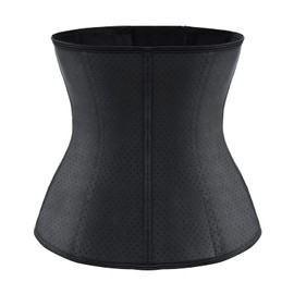 FeelinGirl Latex Waist Trainer for Women Waist Cincher Waist Trimmer Tummy Control Shapewear Sauna Hourglass Body Shaper A-black