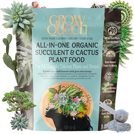 Fertilizante orgánico para suculentas todo en uno, fertilizante para cactus, alimento para plantas suculentas, alimento para bonsáis y cactus, bolsa de 1 libra = 25 porciones individuales