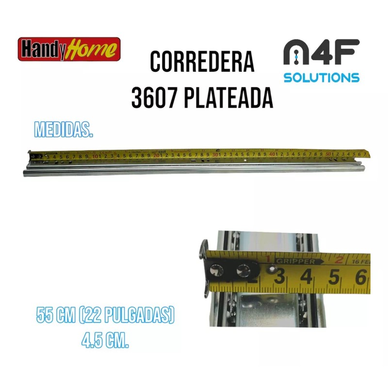 Handyhome Corredera Cajón Handy Home 55cm X 4.5cm 1paquete 2pz