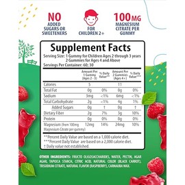 SUNNY SAM- “Gomitas de Magnesio para Niños y Adultos 100mg Calm Magnesium Chews Citrato de Magnesio Masticable Su