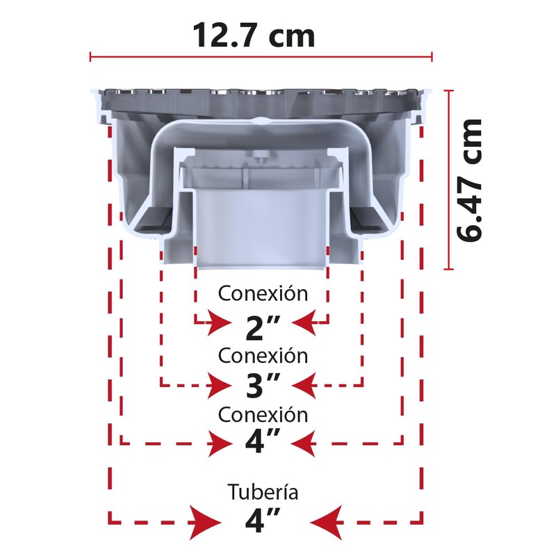 Fleximatic 2249 Coladera Universal Sistema Push Button, para conexión a