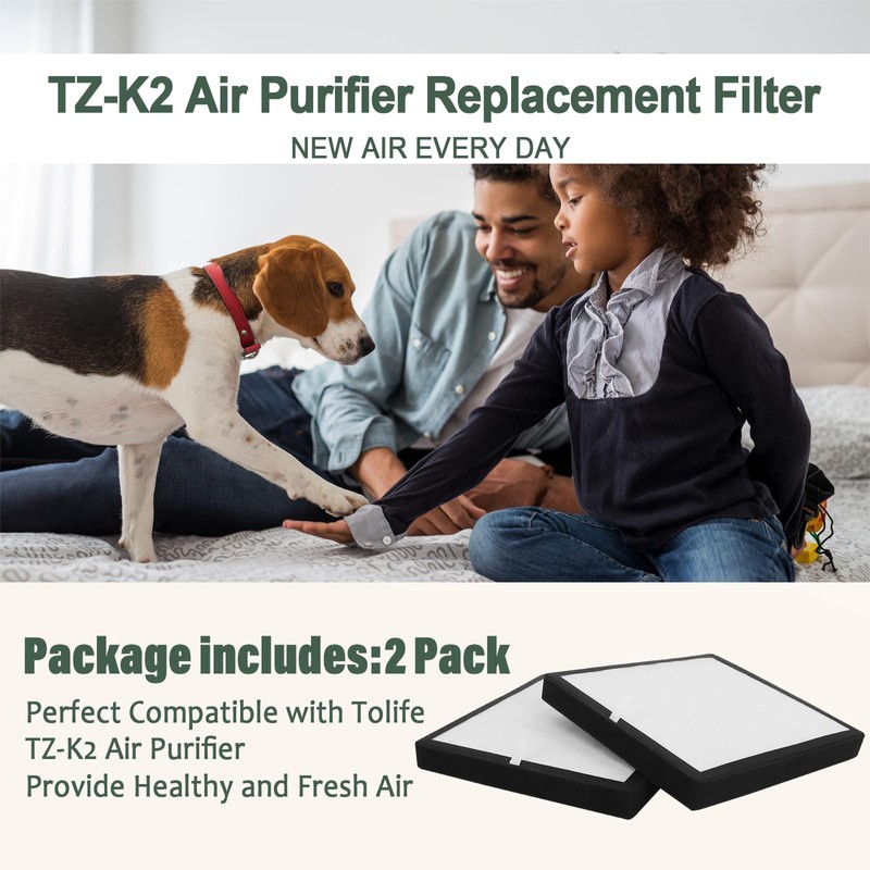 TZ-K2 Air Purifier Replacement Filter Compatible with ToLife TZ-K2 Air